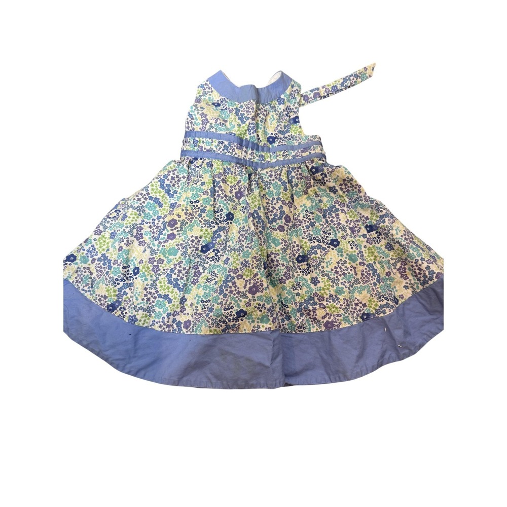 Hartstrings Dress Girls 24M Blue Floral Sleeveless Lined Spring Easter